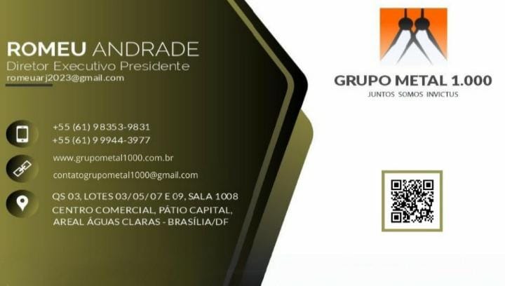 Cartao de contato do Grupo Metal 1.000